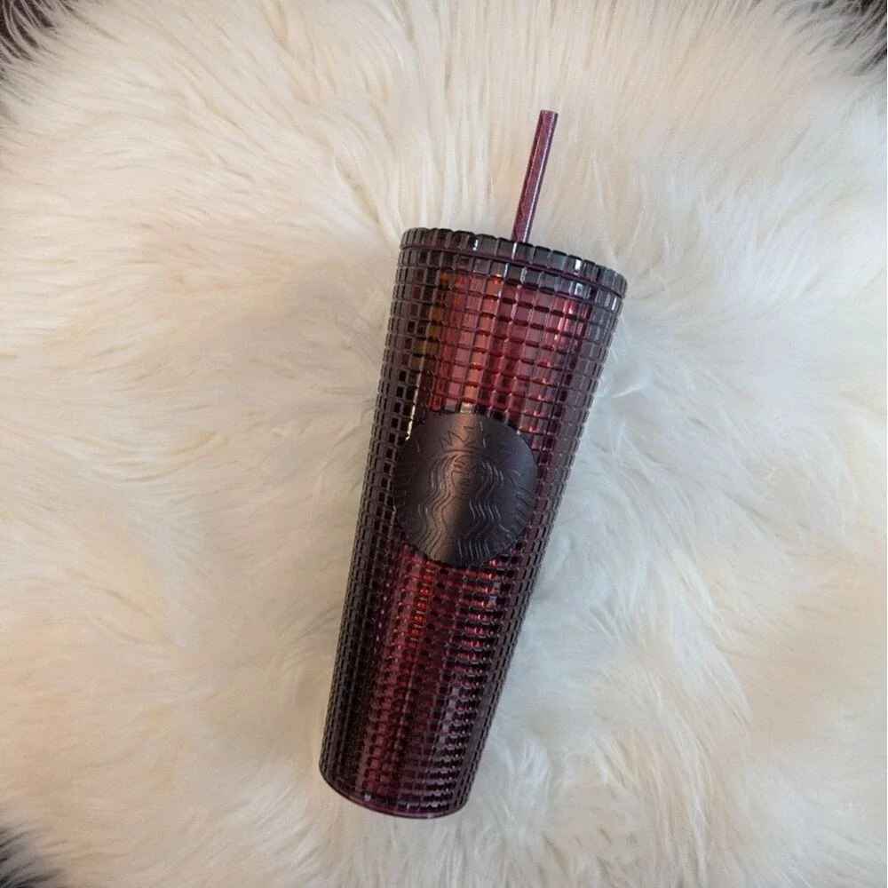 NWT New Starbucks Berry Plum Grid Disco Christmas Holiday 2020 Cold Cup Tumbler